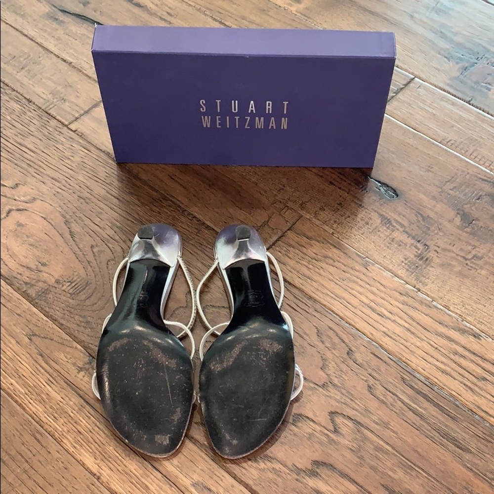Stuart Weitzman silver heels! Worn one time! - Picture 6 of 7